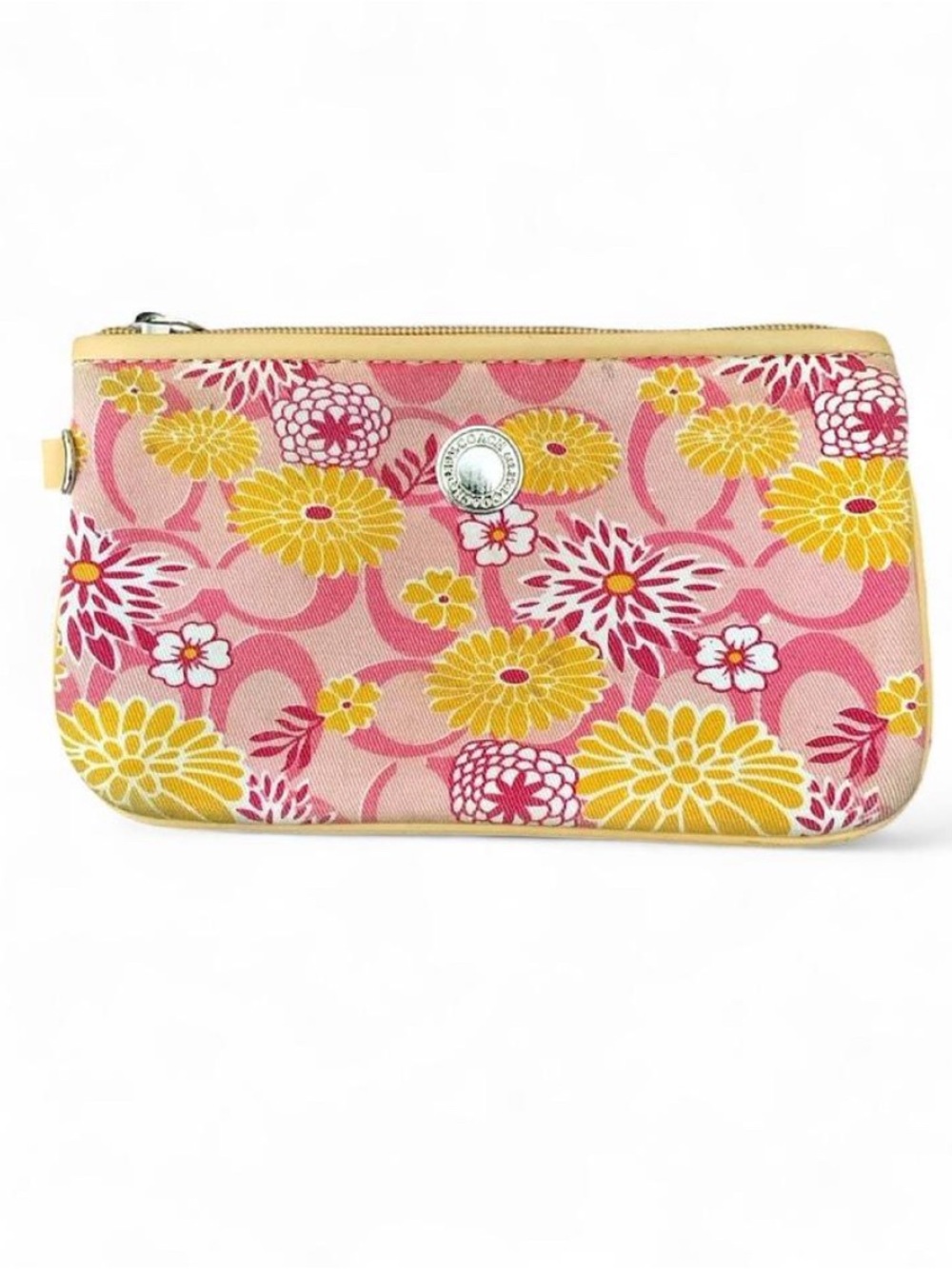 Vintage Y2K Coach Floral Daisy Signature Wristlet (Rare)